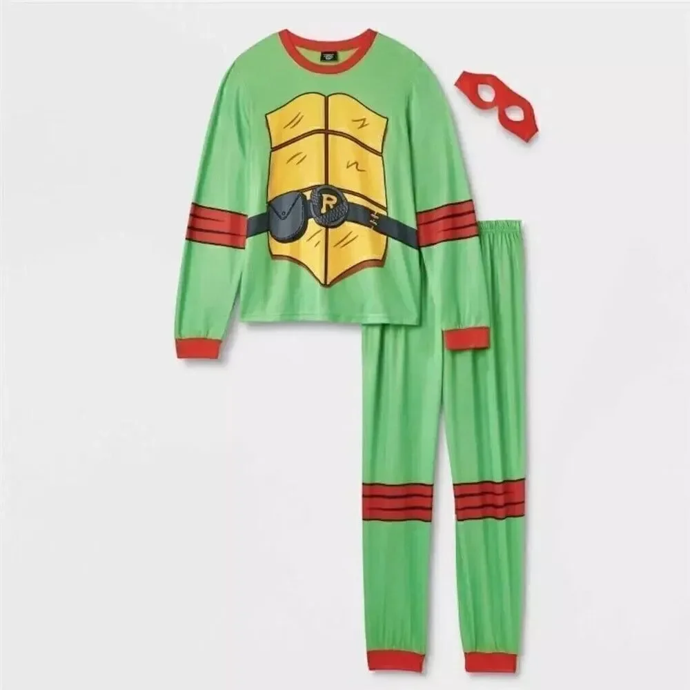 Teenage Mutant Ninja Turtles Pajamas RAPHAEL Size Adult Med Red Mask New